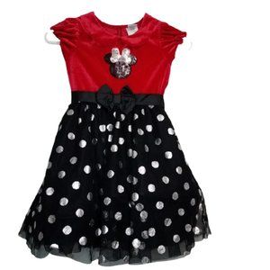 SOLD - Disney Minnie Mouse Toddler Girl Holiday Dress Red